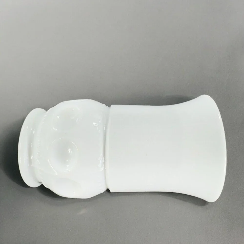 Vintage White Milk Glass Vase Vessel With Coin Dotted Pattern Bottom Glass Decor